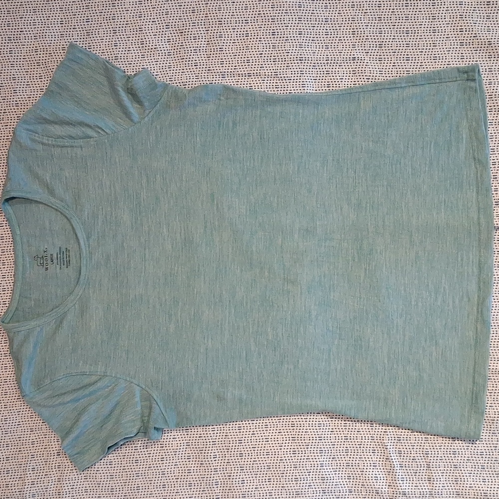 WoolX Addie Crew Neck Merino Wool Short Sleeve Tshirt Teal Size Large